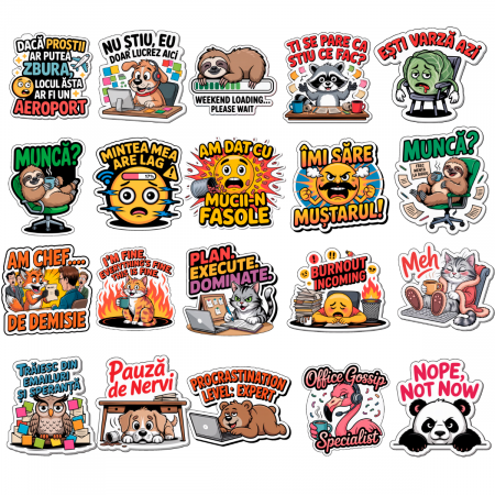 Set 50 Stickere Decorative Funny, Sarcastice și Motivaționale – Waterproof 4–6 cm [3]