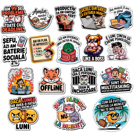 Set 50 Stickere Decorative Funny, Sarcastice și Motivaționale – Waterproof 4–6 cm [5]