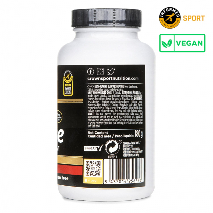 Beta Alanine Slow Absorption, Crown Sport Nutrition, 120 comprimate [3]