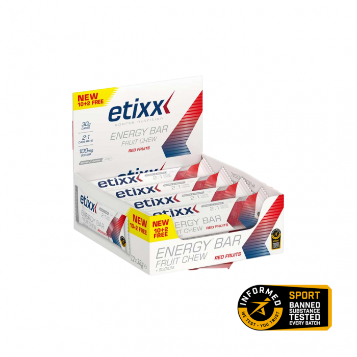 Energy Bar Fruit Chew Red fruits, Etixx, 12 x 38 g [1]