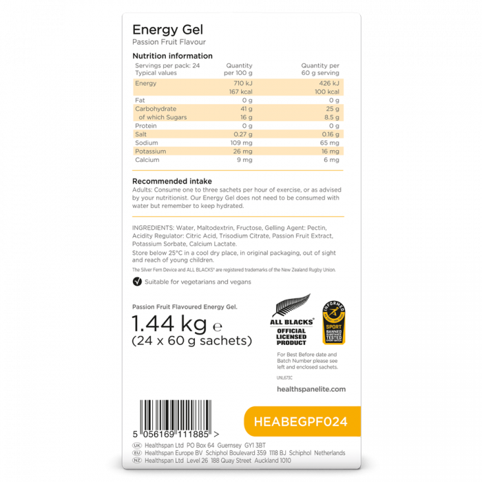 Energy Gel – Healthspan Elite, gel x 60g [3]