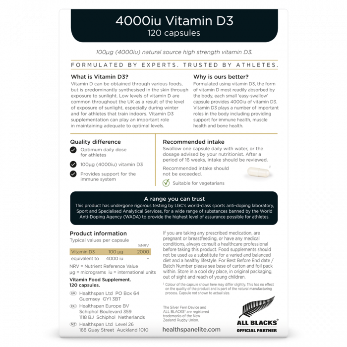 Vitamin D3 4000IU, Healthspan Elite, 120 caps [2]