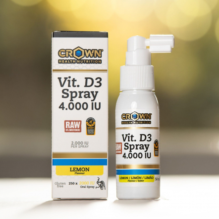 Vitamin D3 Spray 4000 IU RAW Lemon, Crown Sport Nutrition, 50 ml (250 sprays) [2]