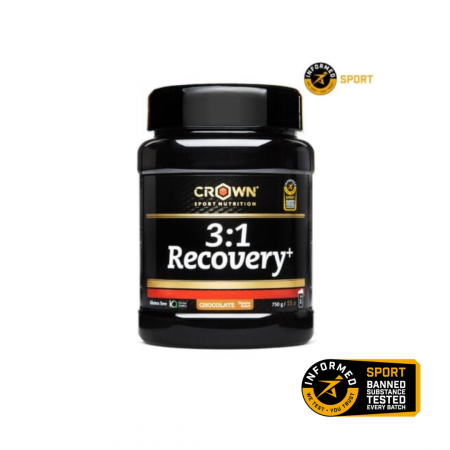 Recovery Shake (proteine + carbohidrati) - 3:1 Recovery + Chocolate, Crown Sport Nutrition, 750 g (15 porții)