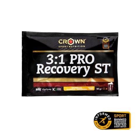 Recovery Shake (proteine + carbohidrati) - 3:1 Recovery + Vanilla Single Dose, Crown Sport Nutrition, 50 g