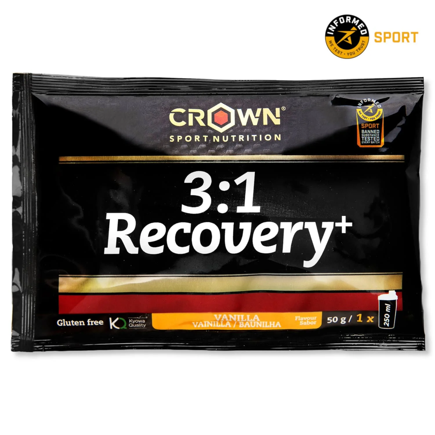 Refacere post-efort - 3:1 Recovery + Vanilla Single Dose, Crown Sport Nutrition, 50 g