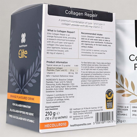 Collagen Repair, 10 plicuri, Portocale, Healthspan Elite [3]