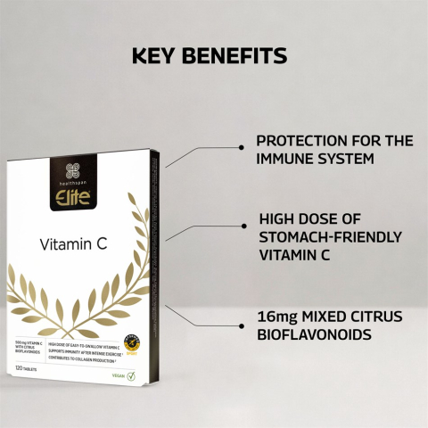 Vitamina C 500 mg, 120 tablete, Portocale, Healthspan Elite [3]