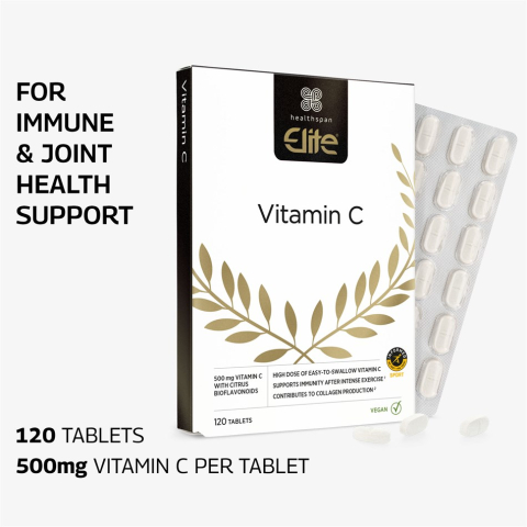 Vitamina C 500 mg, 120 tablete, Portocale, Healthspan Elite [1]