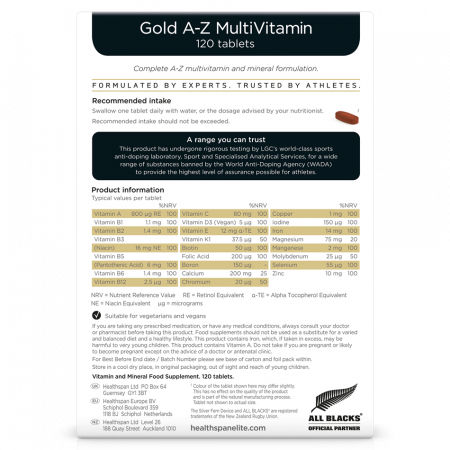 Gold A–Z Multivitamins, Healthspan Elite, 120 tabs [1]