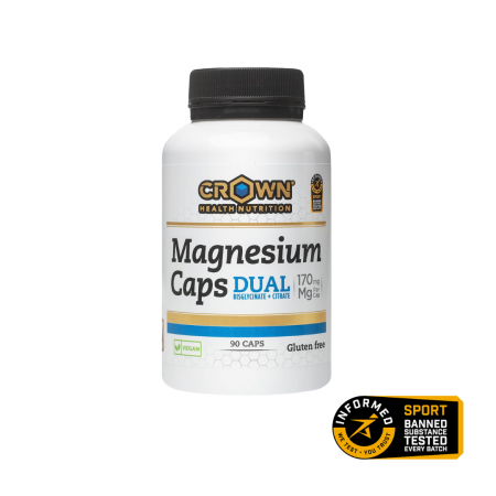 Magneziu - Magnesium Caps DUAL, Crown Sport Nutrition, 90 capsule