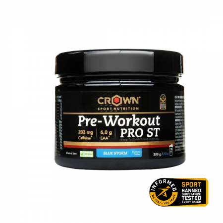 Fara cofeina - Preworkout PRO ST Blue Storm 300 g, Crown Sport Nutrition
