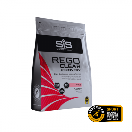 Recovery Shake (proteine + carbohidrati) - REGO Clear Recovery – Peach, Science in Sport, 1.38 kg