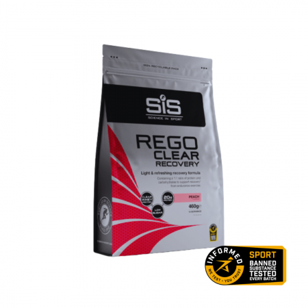 Recovery Shake (proteine + carbohidrati) - REGO Clear Recovery – Peach, Science in Sport, 460 g