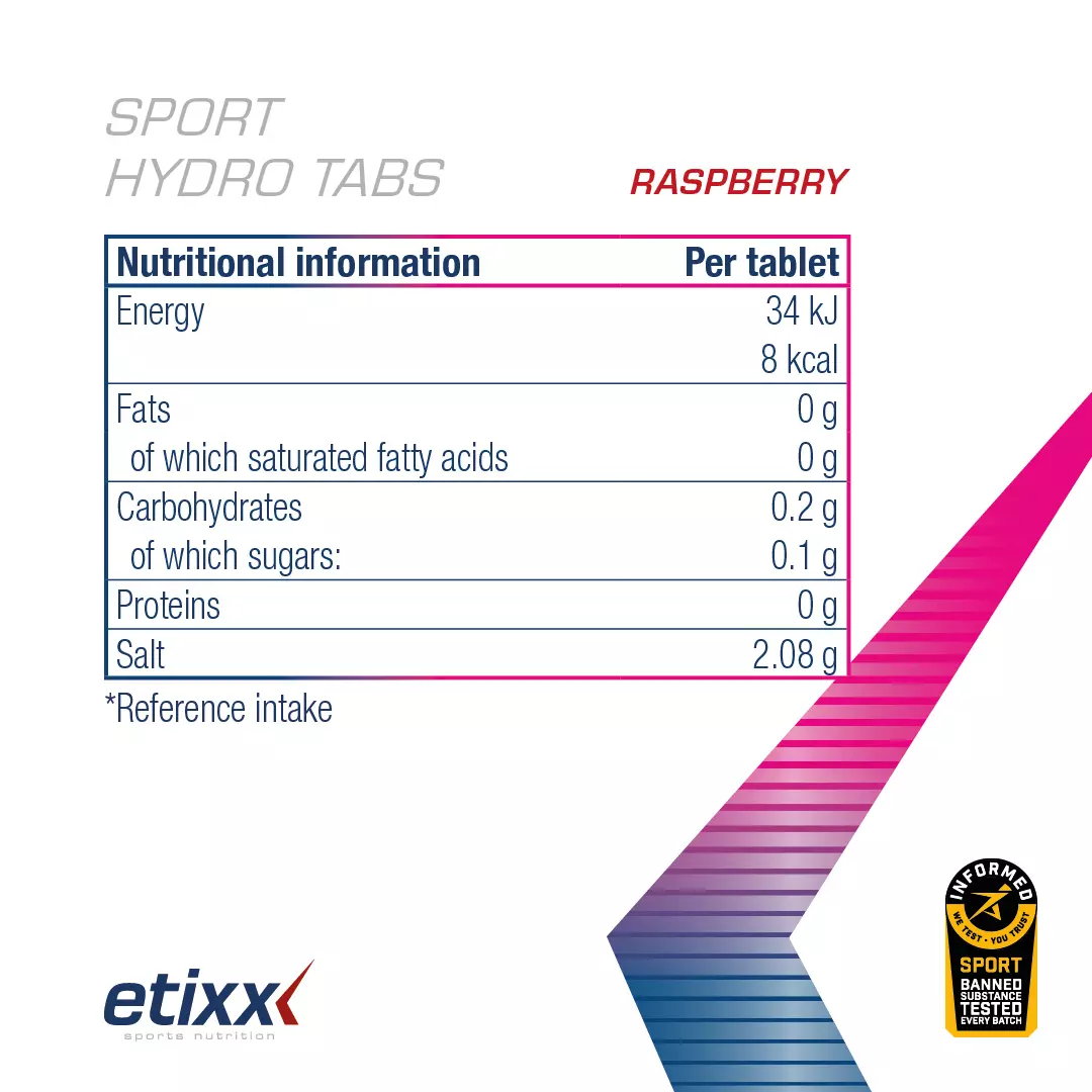 Sport Hydro Tabs, 3 × 15 tablete, Zmeură, Etixx [3]