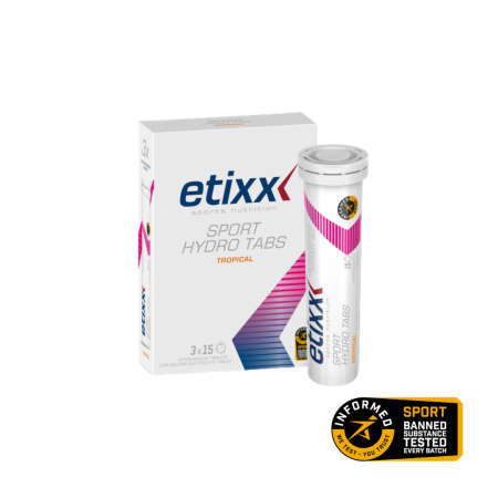 Hidratare & Izotonice - Sport Hydro Tabs Tropical, Etixx, 3 x flacon × 15 tablete