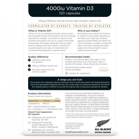 Vitamin D3 4000IU, Healthspan Elite, 120 caps [1]