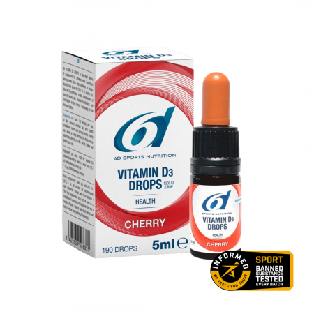 Vitamine & Minerale - Vitamin D3 Drops Cherry, 6d Sports, 1fl x 190 picături