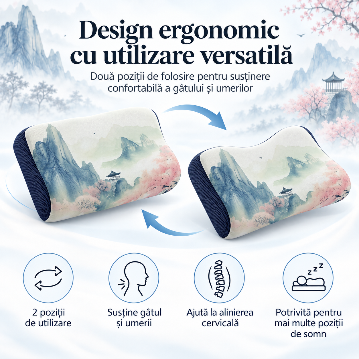 Profilul ergonomic al pernei lombare premium BMP1512-1