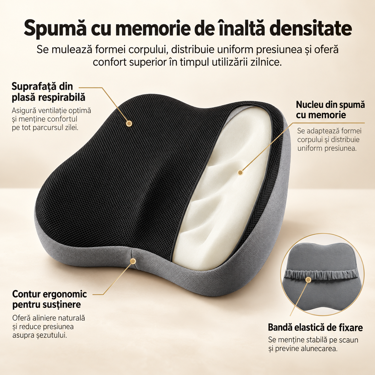 Suport lombar ergonomic Back Care BMP1197