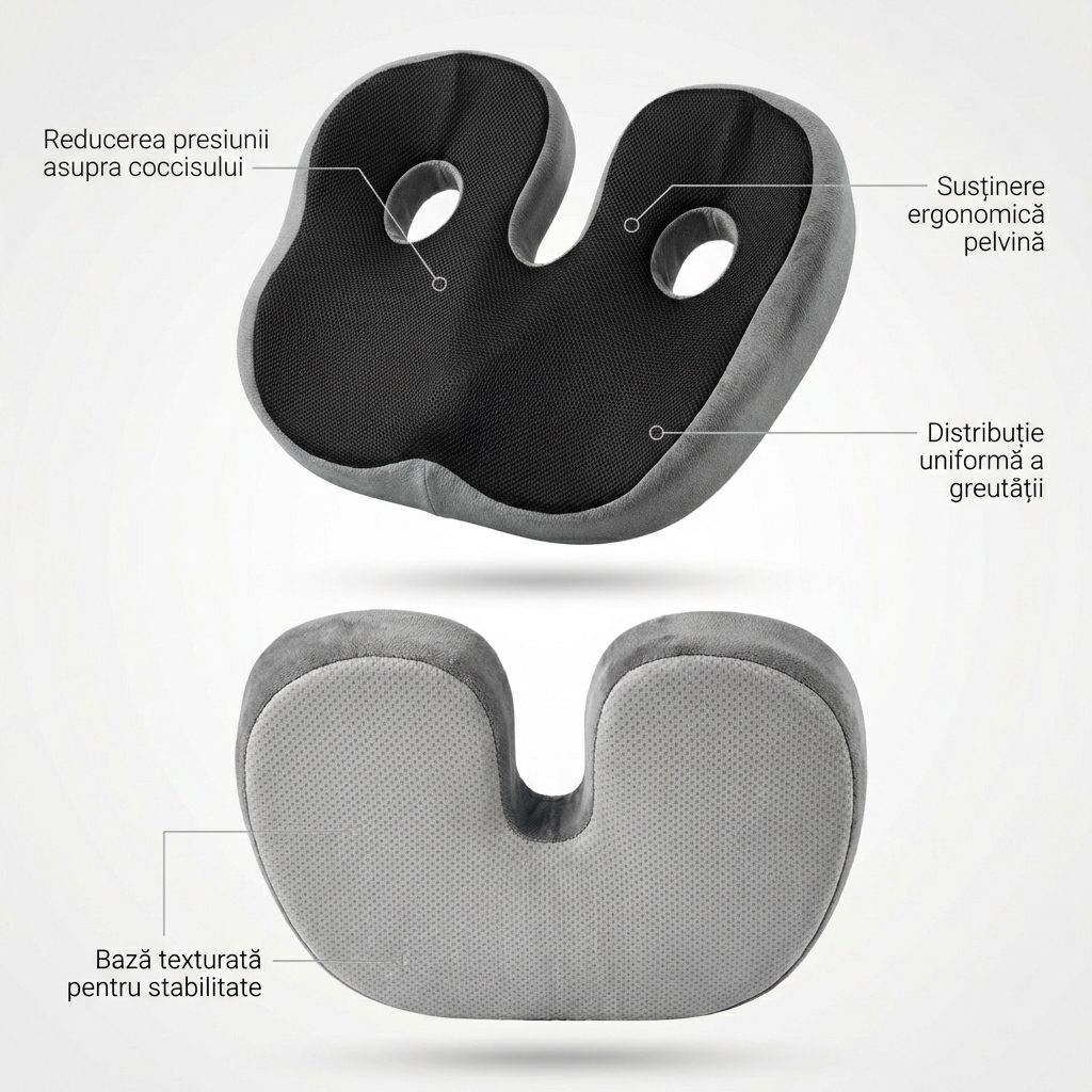 Profilul ergonomic complex al pernei Back Care BMP1214