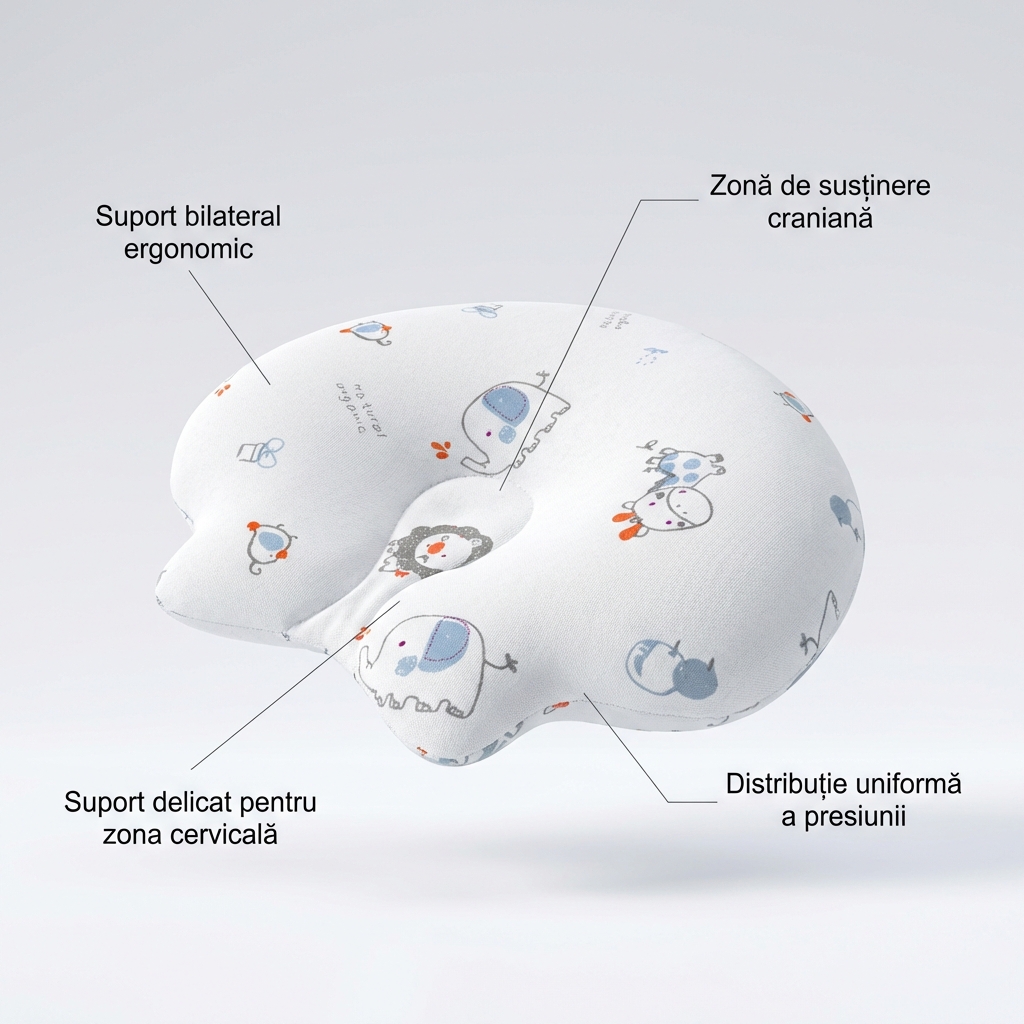 Zonele de susținere craniană și cervicală ale pernei S13
