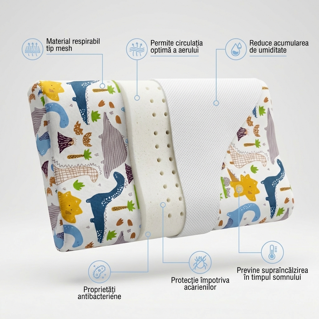 Structura respirabilă și nucleul perforat al pernei Back Care S14