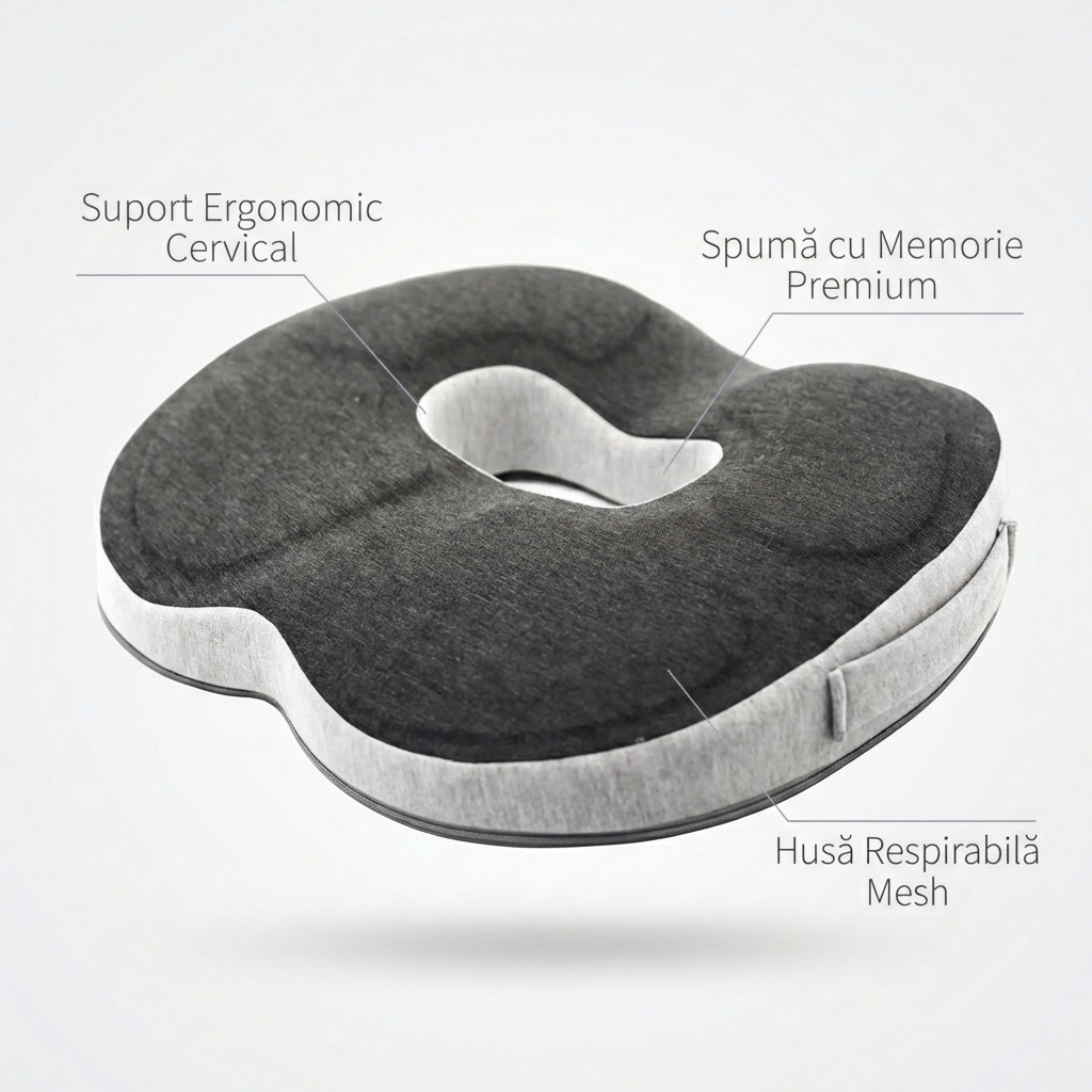 Utilizarea pernei tip colac Back Care S17 pe scaun