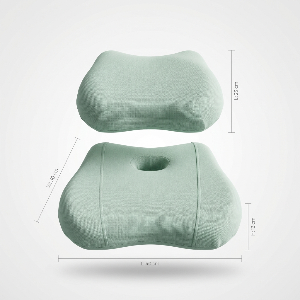 Dimensiunile setului ergonomic lombar și cervical HG ProLine
