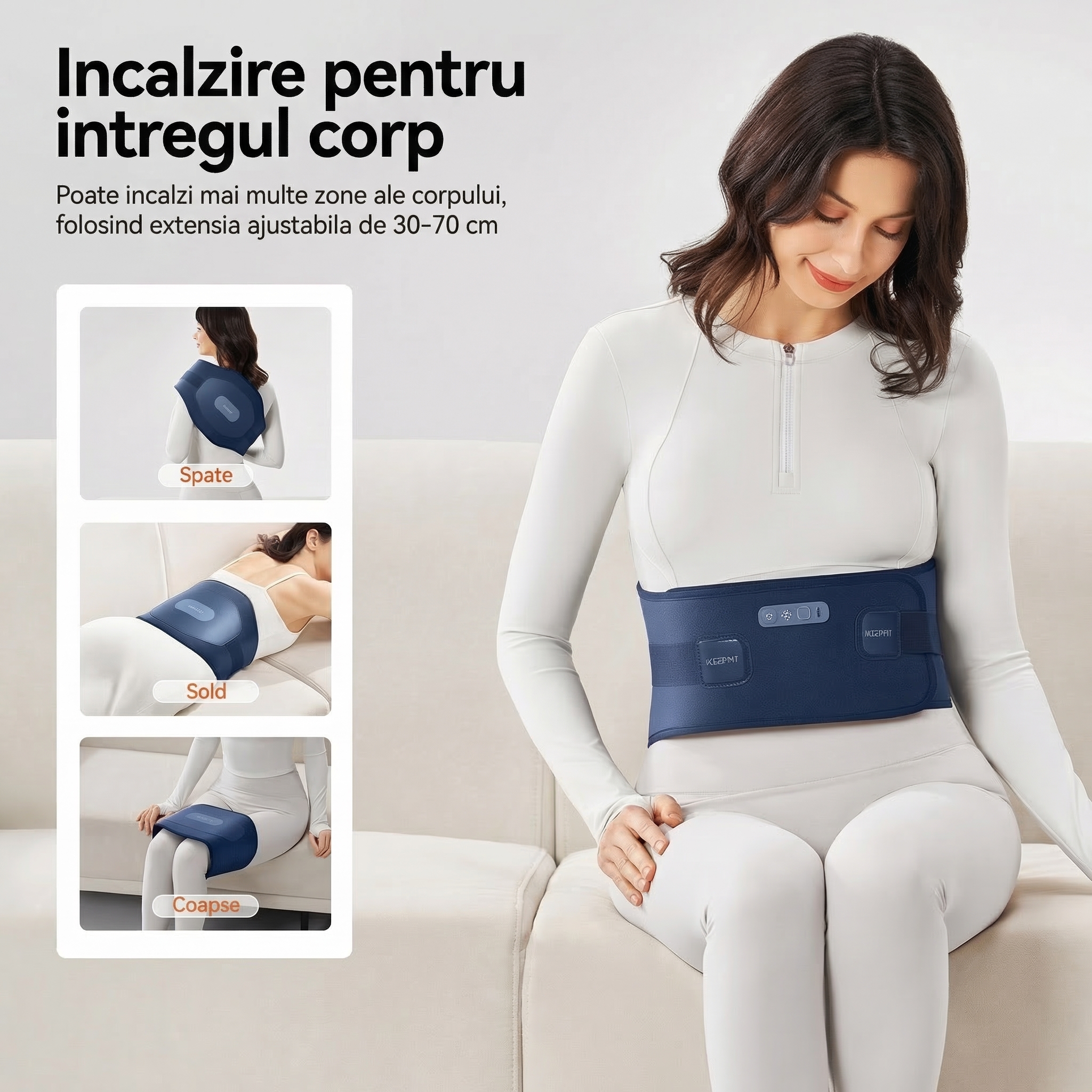 Centură ortopedică lombară HG ProLine cu încălzire și masaj