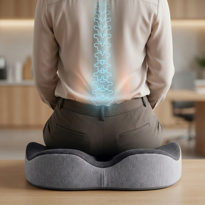 Perna ergonomica sezut memory foam pentru confort birou [3]