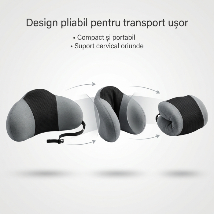 Perna cervicala pentru calatorii cu memory foam pentru confort gat [2]