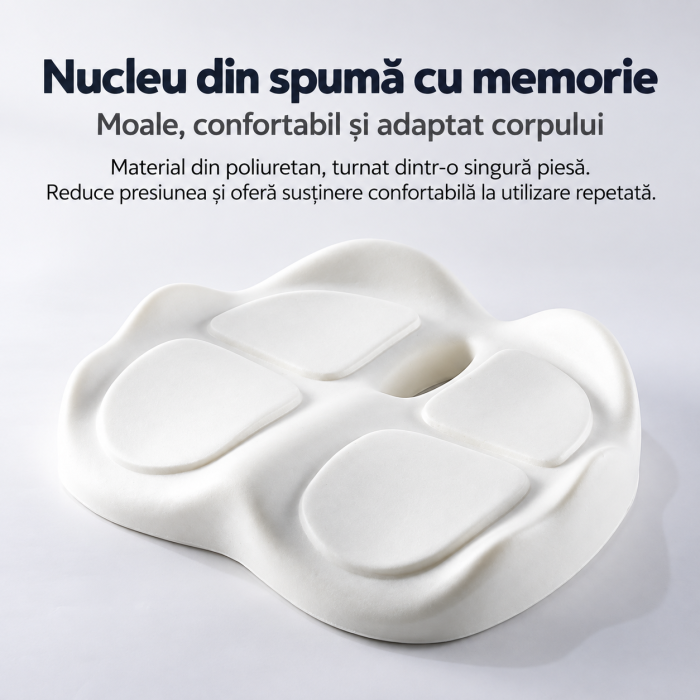 Pernă ortopedică pentru șezut cu memory foam pentru confort și reducerea presiunii [5]