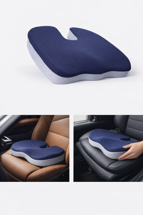 Back Care Pernă Șezut Ortopedică Confort Plus – Decupaj Coccis, Memory Foam Adaptiv, Mesh Respirabil, Bază Anti-Alunecare, Birou și Auto [7]