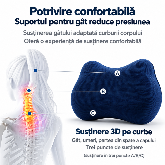 Set ergonomic cu suport lombar si perna cervicala pentru confort zilnic [4]