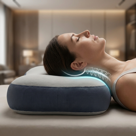 Pernă cervicală ortopedică ergonomică, memory foam, pentru somn, aliniere corectă și dureri de gât [3]