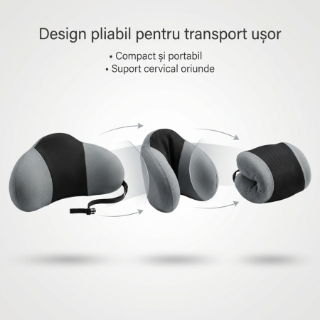 Perna cervicala pentru calatorii cu memory foam pentru confort gat [1]