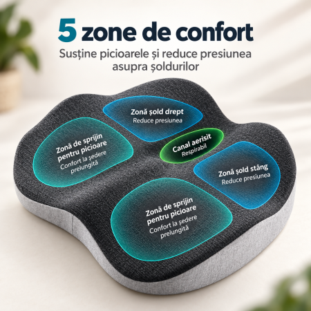 Pernă ortopedică pentru șezut cu memory foam pentru confort și reducerea presiunii [3]