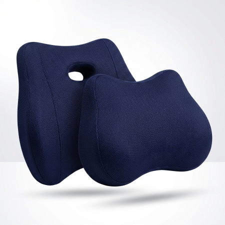 Perne lombare pentru scaun - Set ergonomic cu suport lombar si perna cervicala pentru confort zilnic