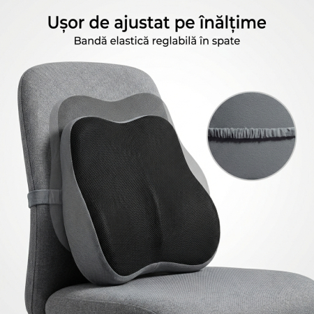 Back Care Suport Lombar Ergonomic BMP1197 – Design Anatomic Conturat, Susținere Lombară, Reducere Presiune Intervertebrală, Birou Auto Clinici [2]