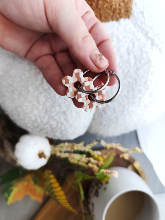 Cercei plaid Cappuccino [2]