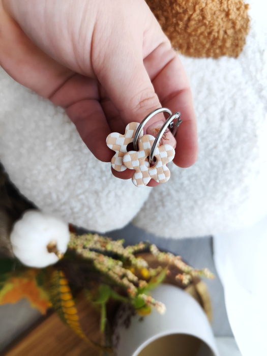 Cercei plaid Beige [2]