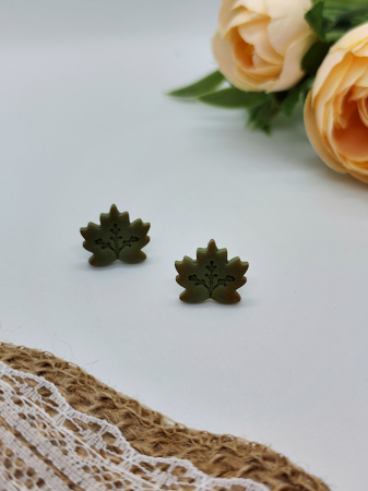 Cercei & coliere - Cercei Leaf Green