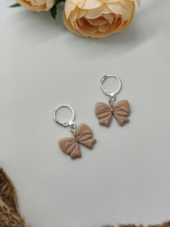 Cercei & coliere - Cercei Fundițe beige