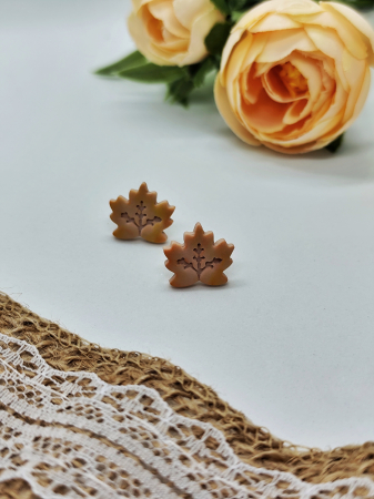 Cercei & coliere - Cercei Leaf Cream