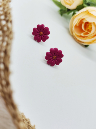 Cercei & coliere - Cercei Flower pink