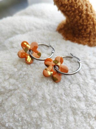 Cercei & coliere - Cercei hoop Orange