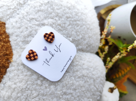 Cercei & coliere - Cercei plaid Heart 5