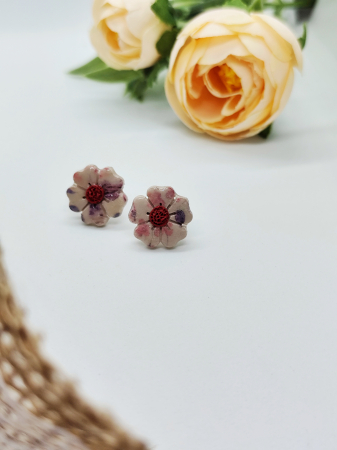 Cercei & coliere - Cercei Flower rose