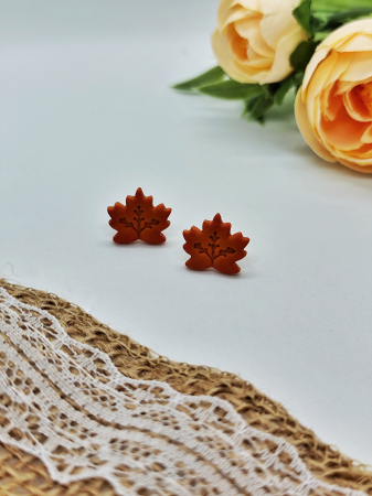 Cercei & coliere - Cercei Leaf Orange